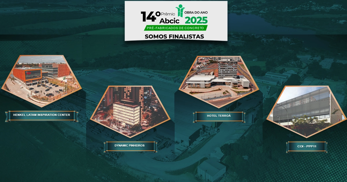 Somos finalistas do 14º Prêmio Obra do Ano em Pré-Fabricados de Concreto Somos finalistas do 14º Prêmio Obra do Ano em Pré-Fabricados de Concreto